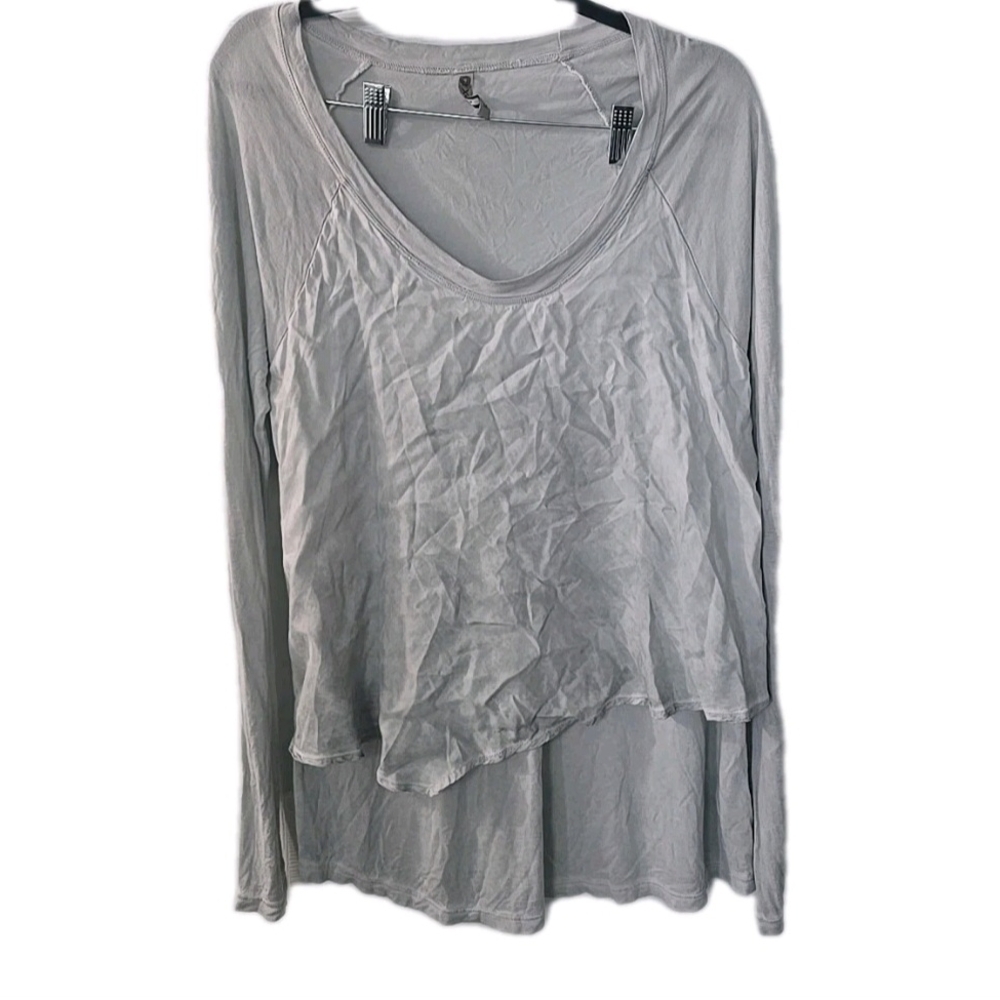 XCVI Wearables Womens Light Green Long Sleeve Top‎ Over Size Medium